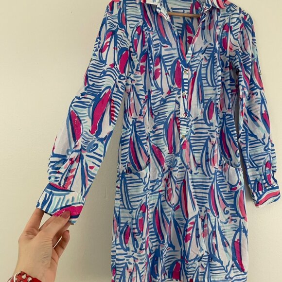 Lilly Pulitzer Sanibel Tunic Dress Red Right Return Size Small - Picture 7 of 7